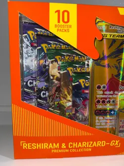 Pokemon Reshiram & Charizard GX Premium Collection Box Sealed - 10 Booster Packs - Image 3