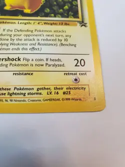 1999 Pokemon Pikachu #1 "ivy" Black Star Promo Damaged WOTC Wizards - Image 3