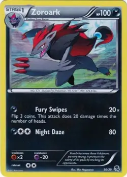 Heavily Played, English Pokemon Holo Zoroark - 30/30 - Zoroark Trainer Kit BW - - Image 1