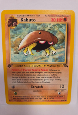 Kabuto 50/62 Fossil First Edition Pokemon - Near Mint - Image 1