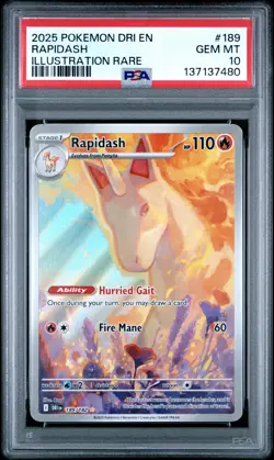 **PSA 10** ENGLISH Pokemon S&V 10: DRI EN - Destined Rivals Rapidash 189/182 - Image 1