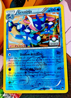 Pokemon TCG Greninja 40/122 Holo 3rd Place Pokemon League Stamp Promo LP - Image 1