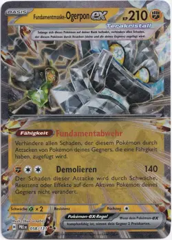 Pokemon Fundamentmaske-Ogerpon ex Double Rare PRE 058/131 NM Deutsch - Image 1