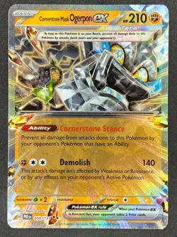 Pokemon Cornerstone Mask Ogerpon ex 058/131 PRE Prismatic Evolutions NM - Image 1