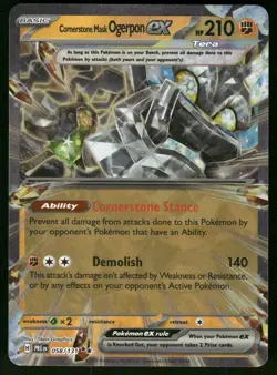 2025 LP Pokemon Cornerstone Mask Ogerpon ex 058/131 Prismatic Evolutions PRE - Image 1