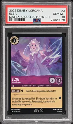 2022 DISNEY LORCANA PROMO D23 EXPO COLLECTOR'S 1ST #3 ELSA SNOW QUEEN PSA 10 - Image 1