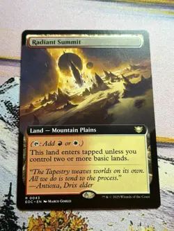 MTG Edge of Eternities EOC Commander 43 Radiant Summit- Rare Borderless - Image 1