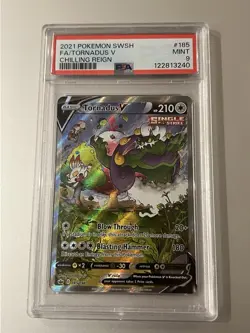 2021 Pokemon SWSH Chilling Reign #185 FA Tornadus V PSA 9 MINT - Image 1