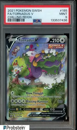 2021 Pokemon SWSH Chilling Reign #185 FA Tornadus V PSA 9 MINT - Image 1