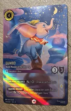 Scratched - Disney Lorcana ENCHANTED Dumbo Ninth Wonder Of The Universe 228/204 - Image 2