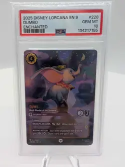 LORCANA EN 9 FABLED #228 DUMBO NINTH WONDER OF THE UNIVERSE ENCHANTED PSA 10 - Image 1