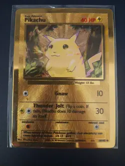 Pokemon 2021 Celebrations Pikachu Gold Metal Promo Card #58/102 - Image 1
