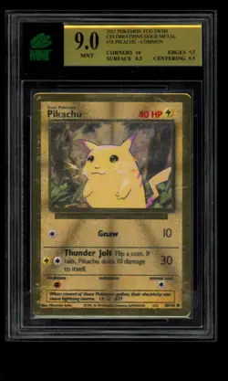 2021 POKEMON SWSH CELEBRATIONS UPC PIKACHU 58/102 GOLD METAL CARD PROMO MNT 9 - Image 1