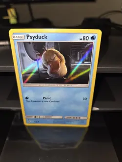 HOLO Psyduck Detective Pikachu Pokemon Card 2019 Movie Promo 7/18 NM - Image 1