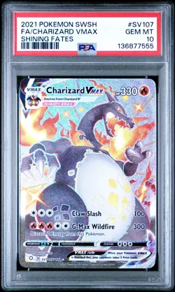 Pokemon TCG Charizard Vmax SV107/SV122 Shining Fates Shiny Vault PSA 10 - Image 1