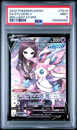 2022 POKEMON SWORD & SHIELD BRILLIANT STARS #TG14 FULL ART/SYLVEON V PSA 9 - Image 1