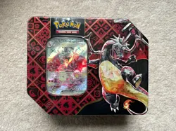 Pokemon Tcg Paldean Fates Large Charizard ex Tin (5 Packs) - Sealed. - Image 1