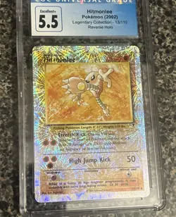 CGC 5.5 Excellent Hitmonlee Legendary Collection 13/110 Reverse Holo Pokemon - Image 1