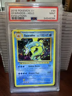 Pokemon 2016 XY Evolutions Gyarados Holo 34/108 PSA 9 Mint - Image 1