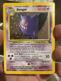 Pokemon Gengar Holo Rare 5/62 Fossil Base Set 1999 MP - Image 1