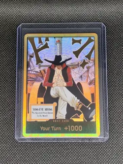 DON!! Card Dracule Mihawk Gold One Piece OP14 The Azure Sea's Seven - Image 1