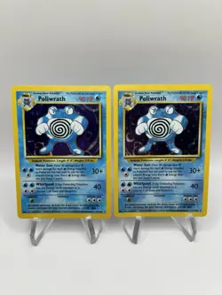 2x Pokemon TCG Poliwrath Holo Rare 13/102 Base Set 1999 Wizards - Near Mint - Image 1