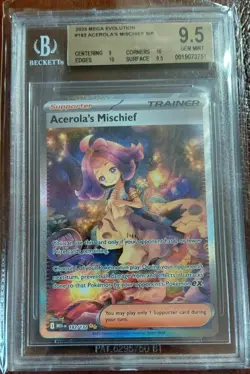 Pokemon TCG Acerola's Mischief Trainer Supporter Mega Evolutions SIR BGS 9.5 - Image 1