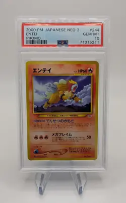 PSA 10 Gem Mint Entei 244 2000 Pokemon Japanese Neo 3 Promo - Image 1