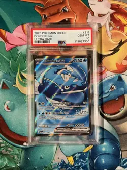 2025 Pokemon TCG Destined Rivals #211 Dondozo ex Ultra Rare PSA 10 - Image 1