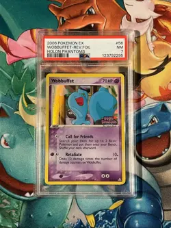 2006 Pokemon TCG Holon Phantoms #56 Wobbuffet Reverse Holo PSA 7 - Image 1