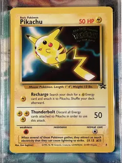 1999 Pokemon WB First Movie Black Star Promo #4 Pikachu PSA 7 - Image 3