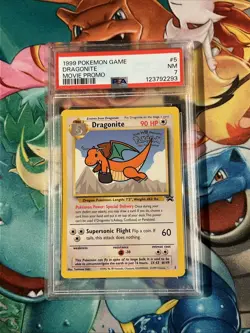1999 Pokemon WB First Movie Black Star Promo 4 Dragonite PSA 7 - Image 1
