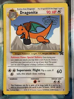 1999 Pokemon WB First Movie Black Star Promo 4 Dragonite PSA 7 - Image 3