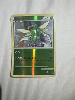 Pokemon TCG 2010 Undaunted Reverse Holo Scyther Card 65/90 - Image 1