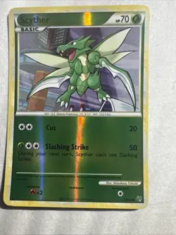 Pokemon TCG 2010 Undaunted Reverse Holo Scyther Card 65/90 - Image 3