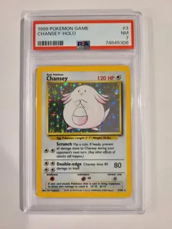 Pokemon TCG Chansey Base Set 3/102 Holo Unlimited Holo Rare PSA grade 7 - Image 1
