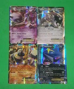 Pokemon XY Series Alt Full Art EX's Mewtwo, Steelix, Regirock, Sharpedo NM - Image 1