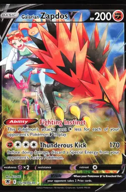 Galarian Zapdos V TG19/TG30 Pokemon SWSH10 Astral Radiance Trainer Gallery NM/M - Image 1