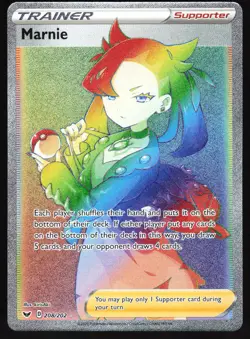 Marnie (Secret) 208/202 Pokemon SWSH01: Sword & Shield Base Set Secret Rare NM - Image 1
