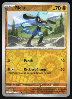 Riolu - 113/198 Pokemon SV01: Scarlet & Violet Base Set Reverse Holo Common NM - Image 1