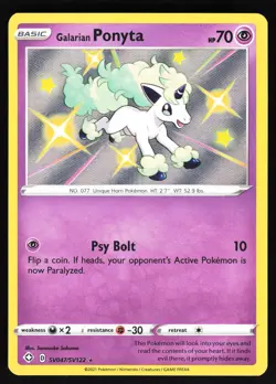 Galarian Ponyta SV047/SV122 Pokemon Shining Fates Shiny Vault Shiny Holo Rare NM - Image 1