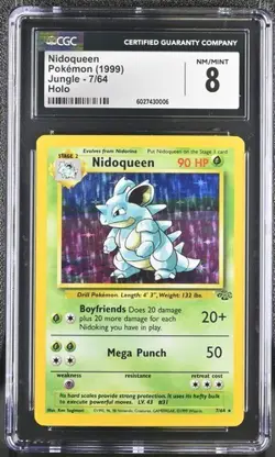 CGC 8 Pokemon TCG Nidoqueen Jungle 7/64 Holo Rare - Image 1