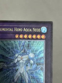 Elemental Hero Aqua Neos (UTR) POTD-EN031 Ultimate Rare 1st Edition GOLD STAMP - Image 2