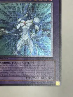 Elemental Hero Aqua Neos (UTR) POTD-EN031 Ultimate Rare 1st Edition GOLD STAMP - Image 3