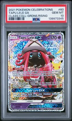 2021 POKEMON CELEBRATIONS CLASSIC COLL #60 TAPU LELE GX PSA 10 - Image 1