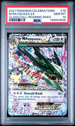 2021 POKEMON CELEBRATIONS CLASSIC COLL #76 M RAYQUAZA EX PSA 10 - Image 1