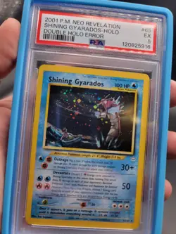 2001 Pokemon Neo Revelation Shining Gyarados Double Holo Error #65 PSA 5 - Image 2