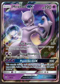 Pokemon TCG Shining Legends #39/73 Mewtwo GX Ultra Rare Holo LP - Image 1