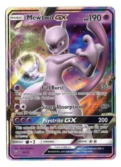 Mewtwo GX 39/73 Sun & Moon Shining Legends Ultra Rare Holo Pokemon Card TCG 52 - Image 1