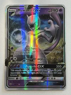 Mewtwo GX 39/73 Sun & Moon Shining Legends Ultra Rare Holo Pokemon Card TCG - Image 1